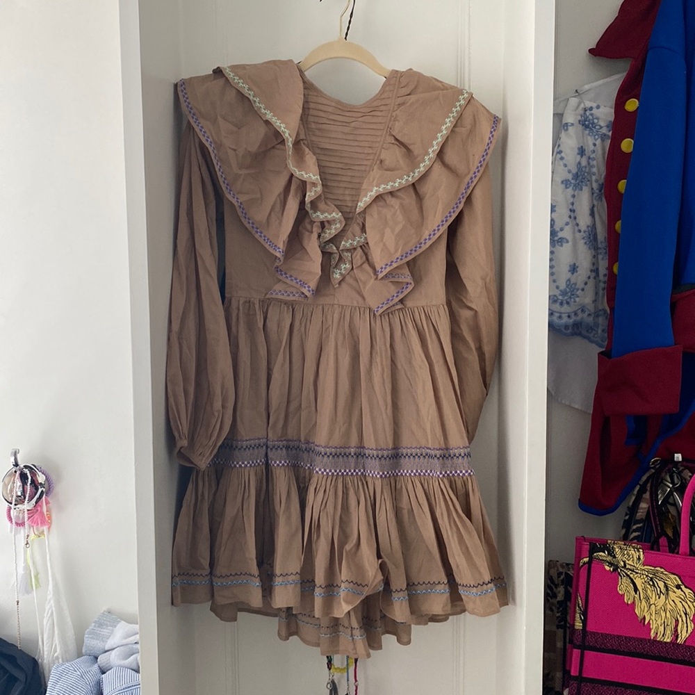 Something Navy ruffle dress NWT